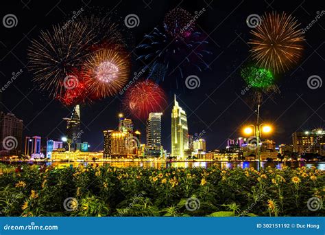 Ho Chi Minh City, Vietnam during the New Year S Eve Celebration Stock ...