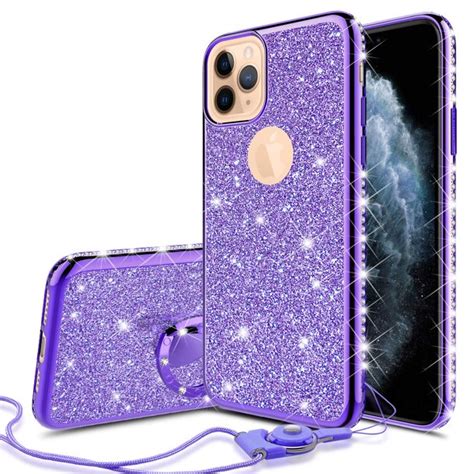 Apple Iphone 11 Pro Max Case For Girl Women Glitter Cute Girly Ring Kickstand Diamond