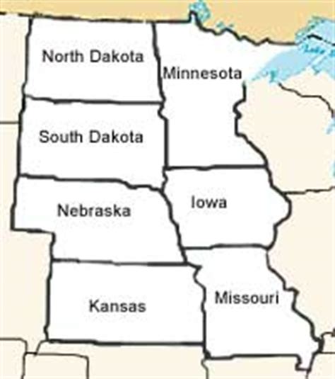 42 blank midwestern states map