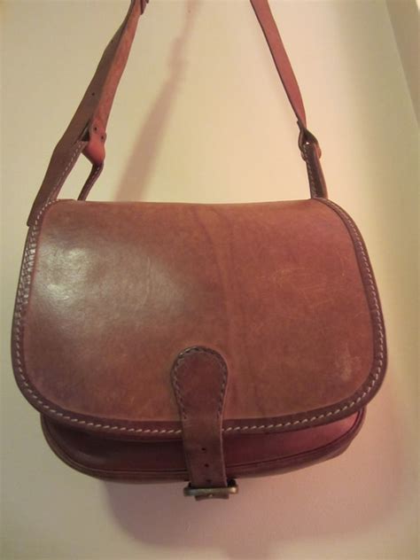 Vintage Leather Saddle Bag Large Brown Shoulder Bag Boho