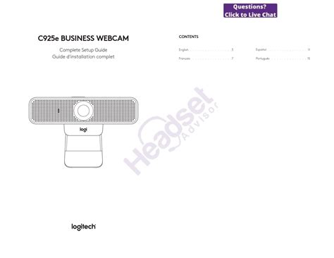 Logitech C925E Business Webcam User Manual - Setup Guide & Instructions