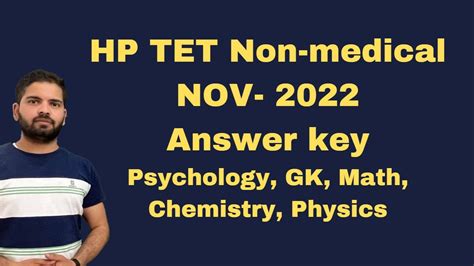 HP TET Non Medical Final Answer Key 2022 Hp Tet Nov 2022 Non Medical