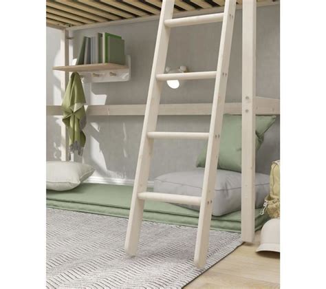 Lit Mezzanine Enfant X Cm Pin Massif Blanchi Sommier