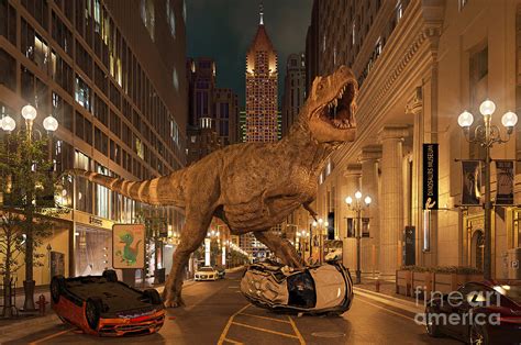 T Rex Dinosaur In A City Photograph By Leonello Calvettiscience Photo