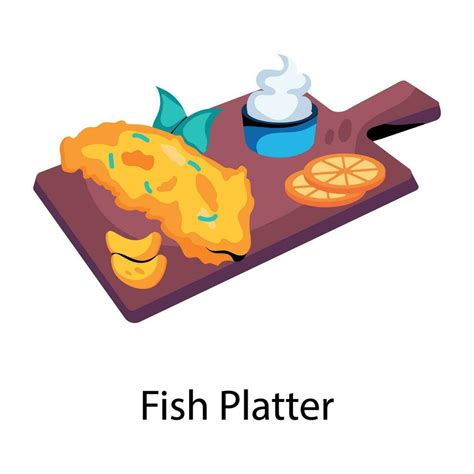 Trendy Fish Platter 36172892 Vector Art at Vecteezy