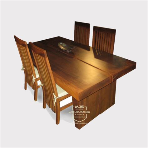 Meja Meeting Kayu Solid Trembesi Besar Mjs Furniture Jepara