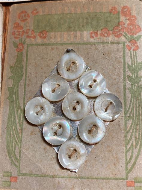 Antique Vintage Mother Of Pearl Button Lot Store Cards Luckyday