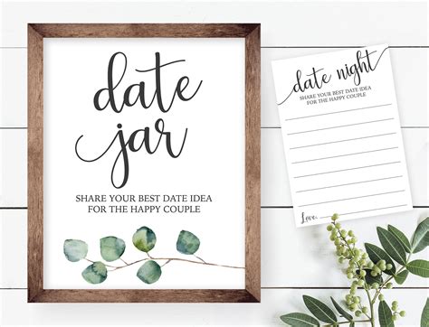 Date Night Jar Ideas Printable