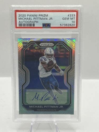 Michael Pittman Autographed Signed 2020 Panini Prizm Rc 333 Jr Auto