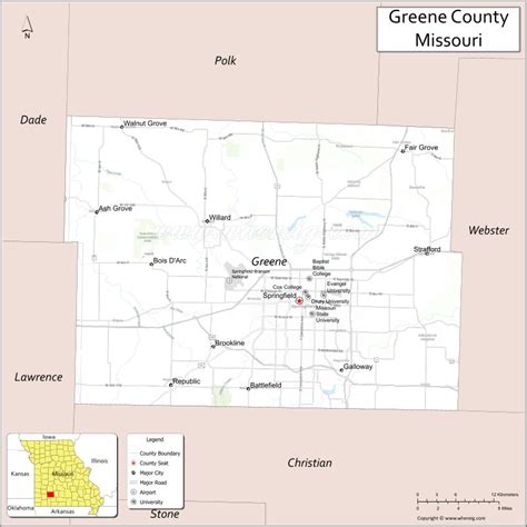 Map Of Greene County Missouri Showing Cities Highways Important