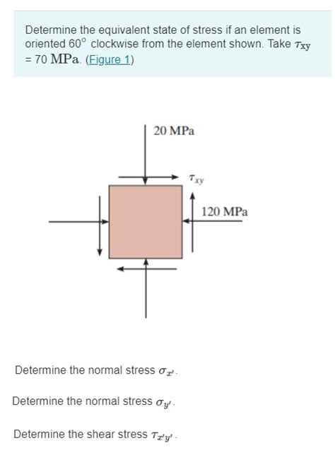 Solved Determine The Equivalent State Of Stress If An Chegg