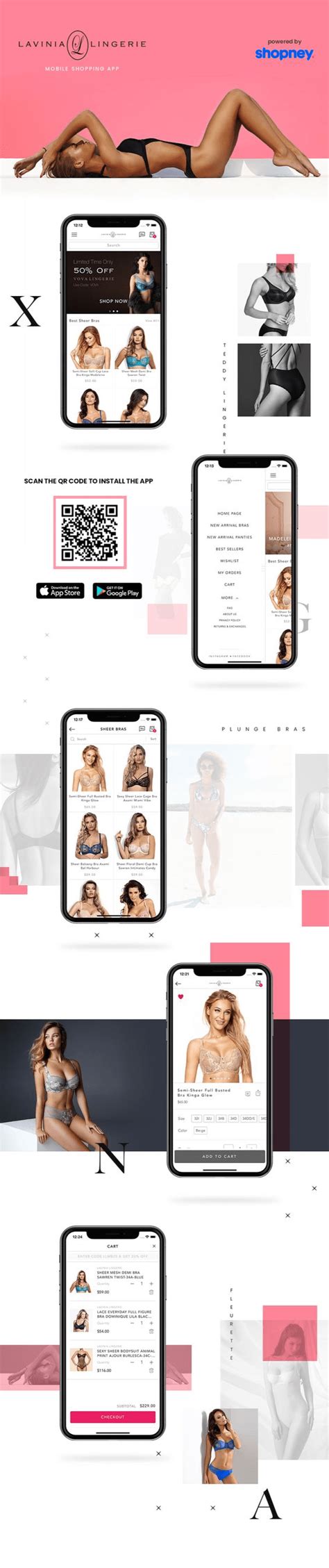 Lavinia Lingerie Mobile App For Shopify Store Built With Shopney