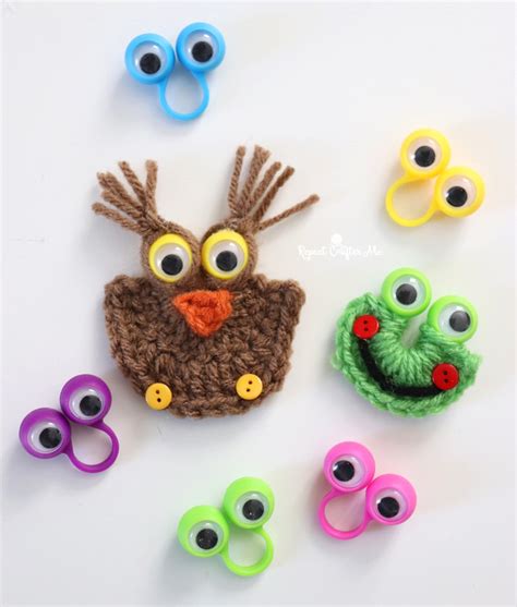 Crochet Googly Eye Finger Puppet Characters Repeat Crafter Me