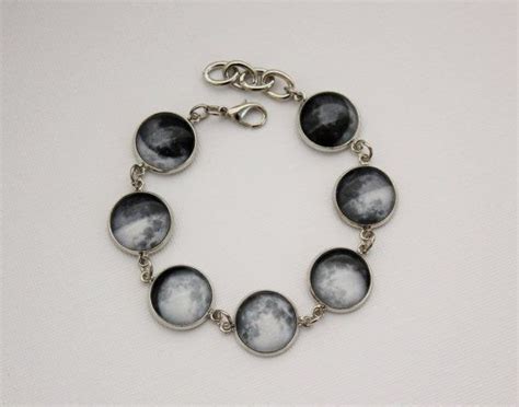 Moon Phase Bracelet Space Jewelry Gift For Her Under 30 Usd Etsy