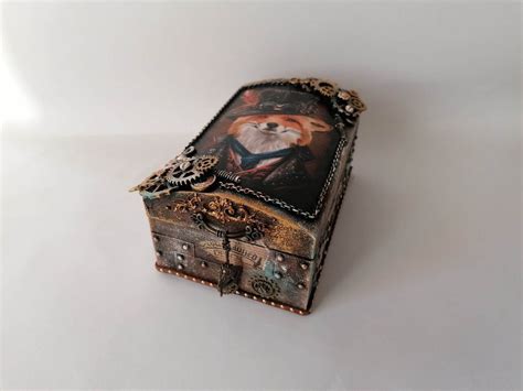 Steampunk Wooden Box Storage Box Steampunk Style Decor - Etsy