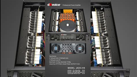 4CH Professional Power Amplifier DBvoice JACK 416 4x2400watt 4ohm