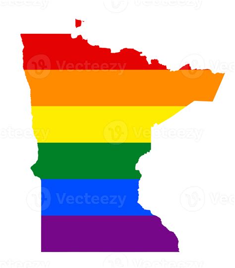 Free Lgbt Flag Map Of The Minnesota Png Rainbow Map Of The Minnesota