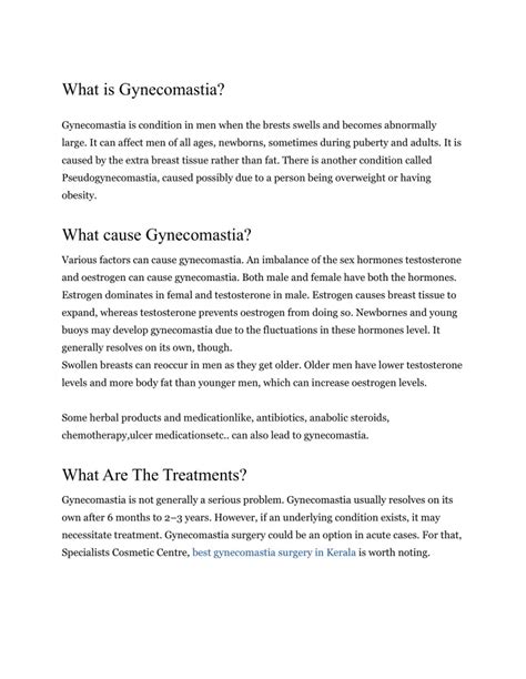 Ppt Gynecomastia Causes And Treatments Powerpoint Presentation Free