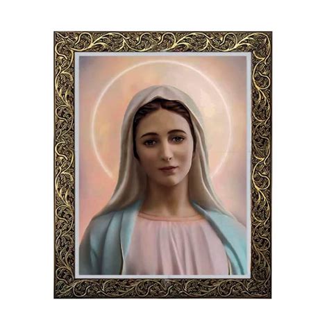 Quadro Nossa Senhora Rainha Da Paz Moldura Luxo 85 Cm X 65 Cm