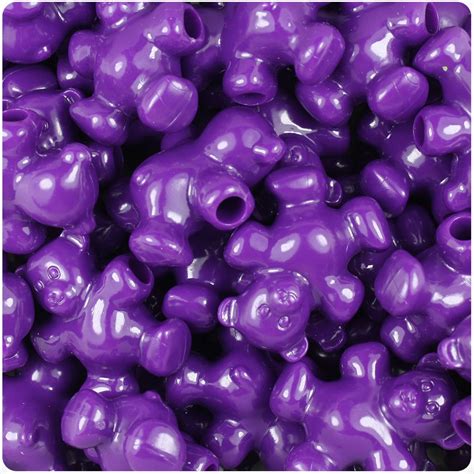 Plum Neon Bright 25mm Teddy Bear Pony Beads 24pcs Pony Beads