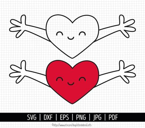 Air Hug SVG. Cartoon Open Arms Heart SVG. Kids Love Cut Files. - Etsy.de