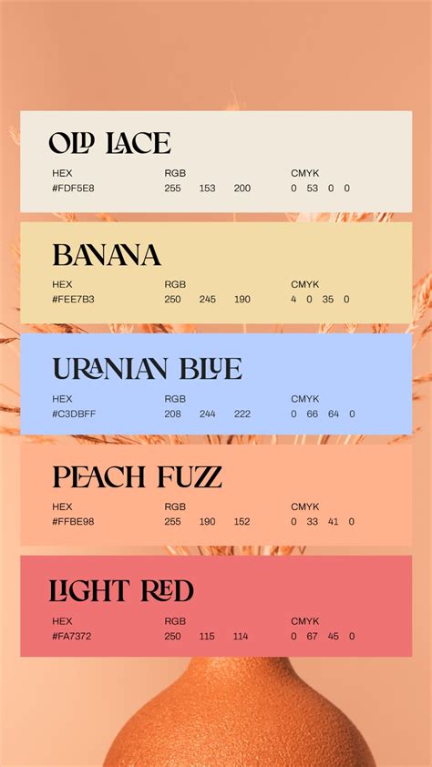 Peach Fuzz Contrasting Color Palette Pantone Color Of The Year 2024