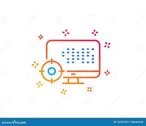 Seo Computer Line Icon Search Engine Optimization Sign Vector Stock