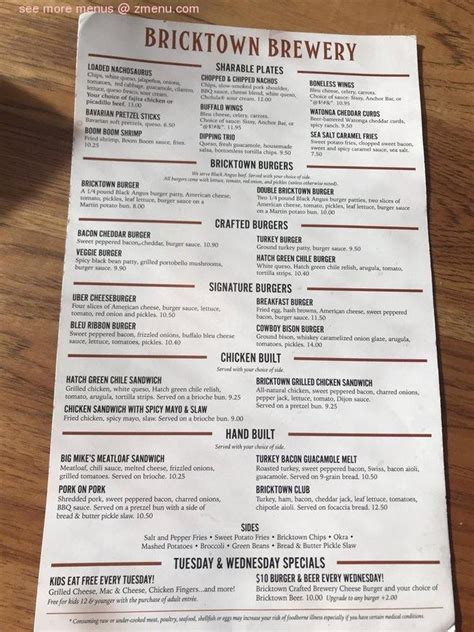 Online Menu Of Bricktown Brewery Restaurant Shawnee Oklahoma 74804 Zmenu