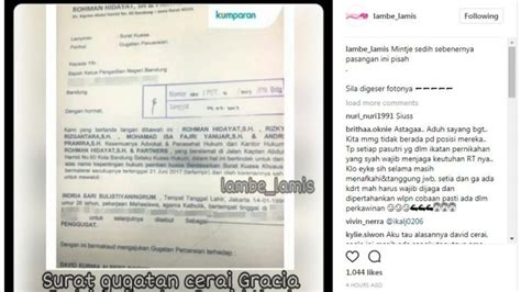 Sempat Pisah Ranjang Kini Gracia Indri Gugat Cerai David Noah