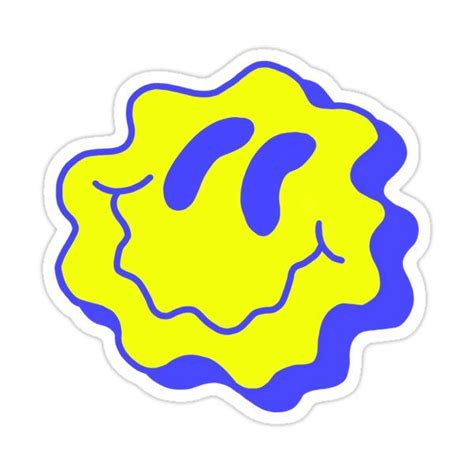 Melty Smiley Indigo Sticker For Sale By Glossypop In 2023 Smiley