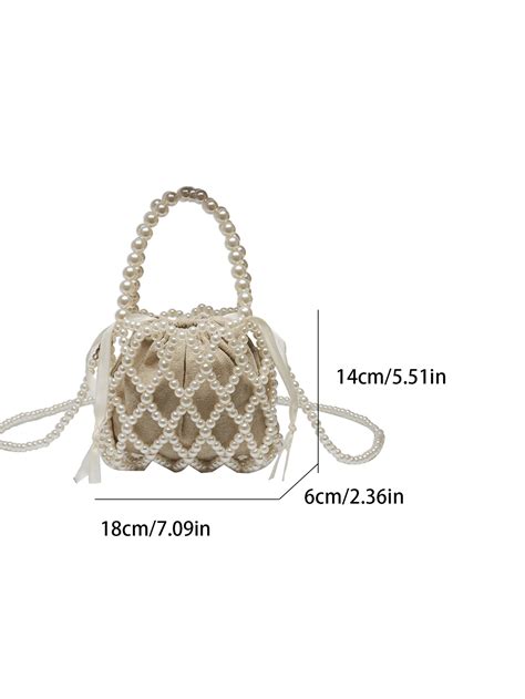 Sac cabas seau tressé à perles de style vintage français sac à main d