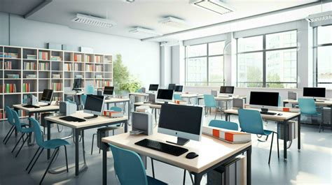 modern classroom with computer equipment for learning 32943398 Stock ...