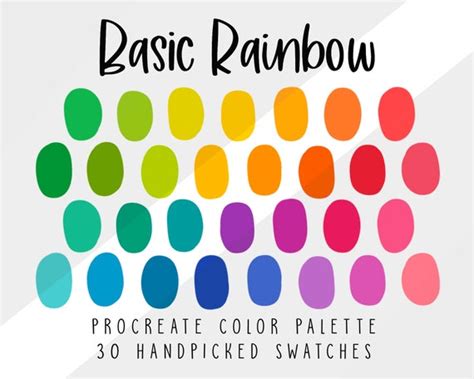 Rainbow Procreate Color Palette Color Swatches Procreate - Etsy Canada