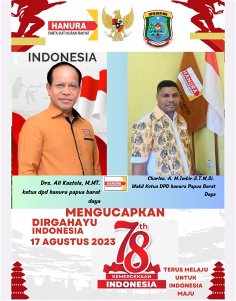 Ali Kastela Ketua Dpd Hanura Papua Barat Daya Dan Charles A M Imbir