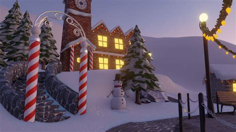 D Model Christmas Town Vr Ar Low Poly Cgtrader