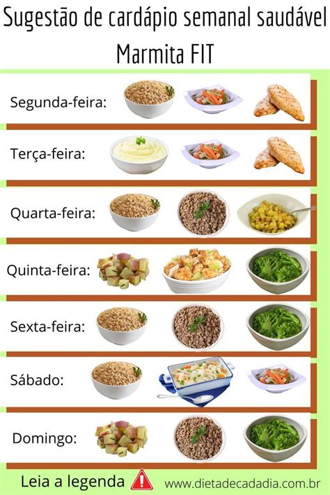 Cardápio semanal saudável Marmita FIT Marmita fitness Comidas para