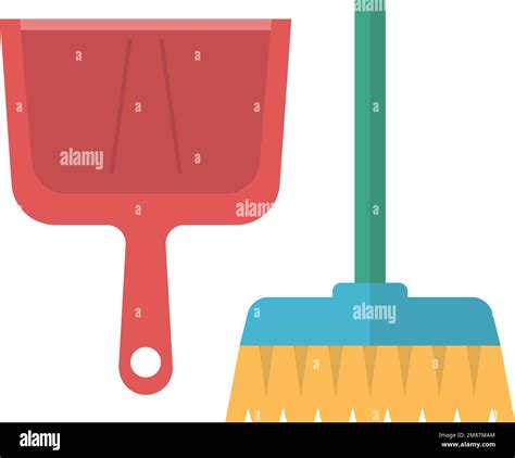 Dustpan And Broom Cartoon Icon Dust Cleaning Tools Stock Vector Image