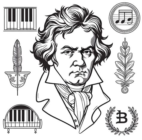 Beethoven Imprimir Musicos Mozart Johann Strauss Ausmalbild Kolorowanki