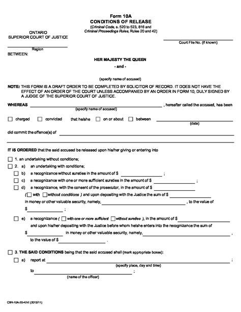 Repack Ontario Bail Variation Form