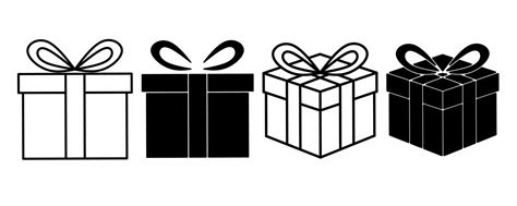 Gift Box Vector Silhouette