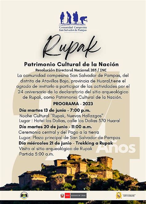 Rupak Celebrar A Os De Ser Declarado Patrimonio Cultural De La