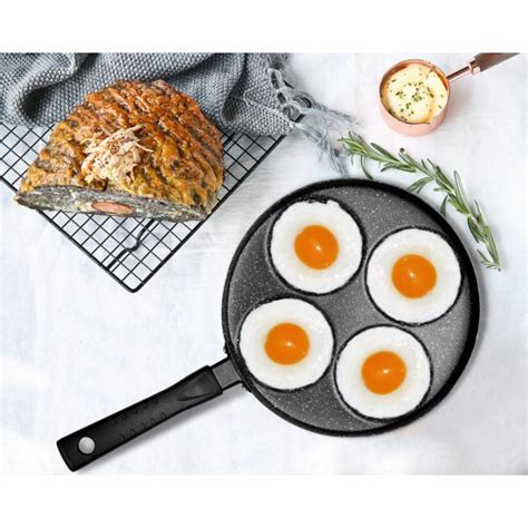 Mylifeunit Aluminum 4 Cup Egg Frying Pan Non Stick Egg Cooker Pan