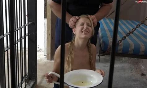 Pee Slave Blonde Drinks Her Piss From A Bucket ThisVid