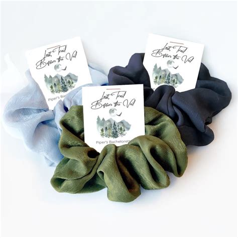 Hiking Bachelorette Party Favor Hair Scrunchies Last Trail Before The