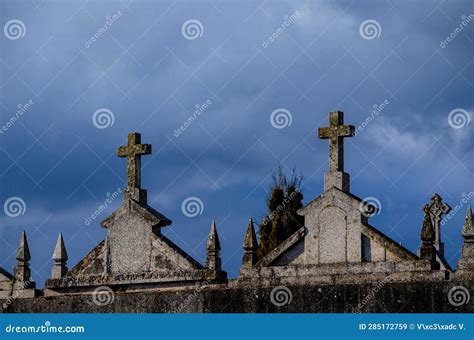 Graves with Crosses on Top of Them in a Catholic Cemetery Stock Image - Image of death ...