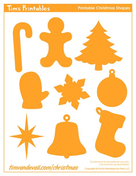 Printable Christmas Shapes - Tim's Printables