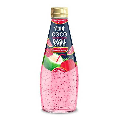 290ml VINUT Coconut water with basil seed drink & Guava Pudding