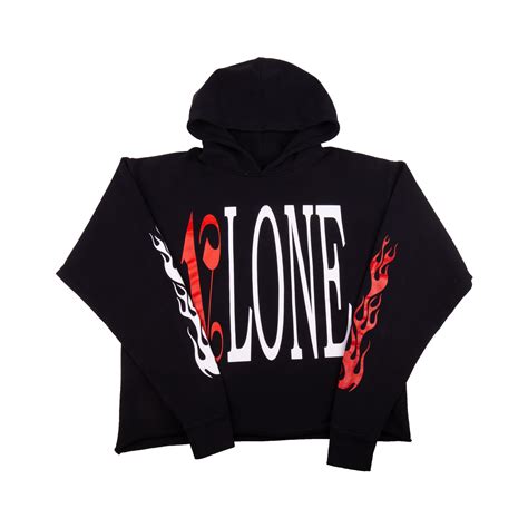 Vlone Blackred Palm Angels Hoodie On The Arm