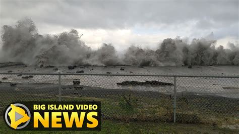 High Surf Batters Hilo Bayfront Highway December Youtube