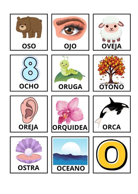 Im Genes Con La Letra O In Abc Alphabet Vowel Sounds